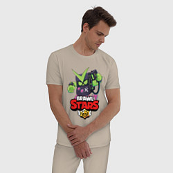 Пижама хлопковая мужская BRAWL STARS VIRUS 8-BIT, цвет: миндальный — фото 2