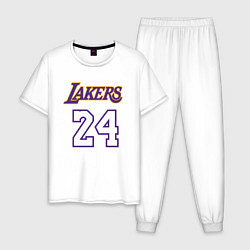 Пижама хлопковая мужская Lakers 24, цвет: белый