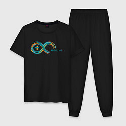 Пижама хлопковая мужская Arduino, цвет: черный