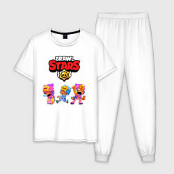Пижама хлопковая мужская BRAWL STARS, цвет: белый