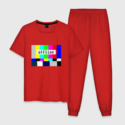 Пижама хлопковая мужская Offline, цвет: красный