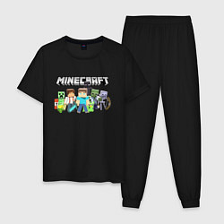 Пижама хлопковая мужская MINECRAFT, цвет: черный