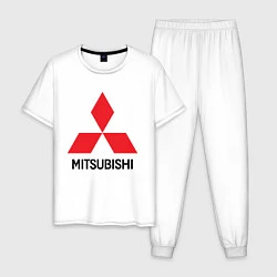 Пижама хлопковая мужская MITSUBISHI, цвет: белый