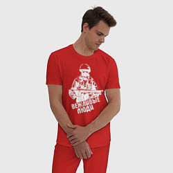 Пижама хлопковая мужская Вежливые люди, цвет: красный — фото 2