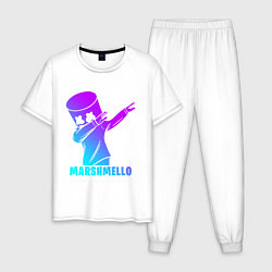 Пижама хлопковая мужская MARSHMELLO, цвет: белый