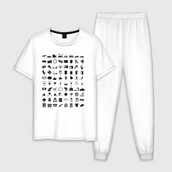 Пижама хлопковая мужская Путешественник вне рамок81, цвет: белый