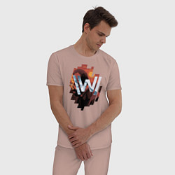 Пижама хлопковая мужская Bernard Low Westworld, цвет: пыльно-розовый — фото 2