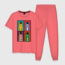 Пижама хлопковая мужская BoJack Horseman, цвет: коралловый