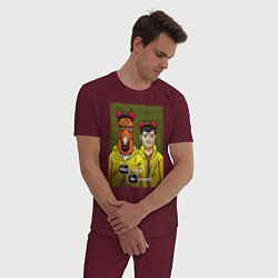 Пижама хлопковая мужская BoJack Horseman, цвет: меланж-бордовый — фото 2