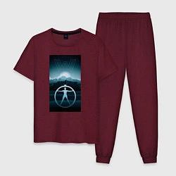 Пижама хлопковая мужская Westworld, цвет: меланж-бордовый