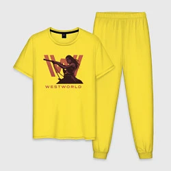 Пижама хлопковая мужская Westworld, цвет: желтый