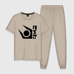 Пижама хлопковая мужская Half life combine logo, цвет: миндальный
