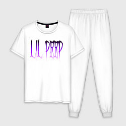 Пижама хлопковая мужская Lil peep, цвет: белый