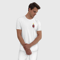 Пижама хлопковая мужская AC MILAN, цвет: белый — фото 2