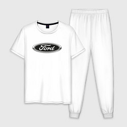 Пижама хлопковая мужская Ford, цвет: белый