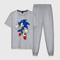 Пижама хлопковая мужская Sonic, цвет: меланж