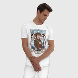 Пижама хлопковая мужская Санкт-Петербург, цвет: белый — фото 2