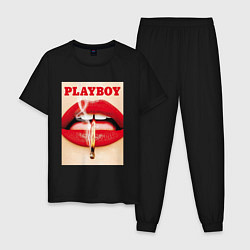 Пижама хлопковая мужская PLAYBOY, цвет: черный