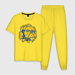 Пижама хлопковая мужская GO BULLDOGS, цвет: желтый