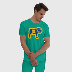 Пижама хлопковая мужская GO BULLDOGS, цвет: зеленый — фото 2