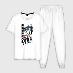Пижама хлопковая мужская Fortnite, цвет: белый