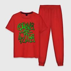 Пижама хлопковая мужская GTA Tag GROVE, цвет: красный
