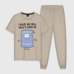Пижама хлопковая мужская South Park, Полотенчик, цвет: миндальный
