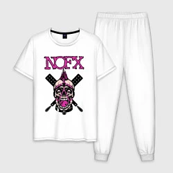 Пижама хлопковая мужская NOFX, цвет: белый
