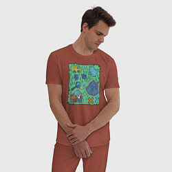 Пижама хлопковая мужская Scooby-Doo Map, цвет: кирпичный — фото 2