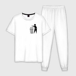 Пижама хлопковая мужская Trash 2020, цвет: белый
