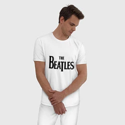 Пижама хлопковая мужская The Beatles, цвет: белый — фото 2