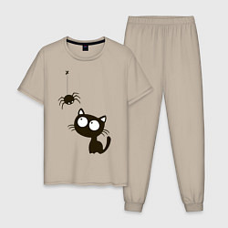 Мужская пижама Котик и паучек