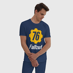 Пижама хлопковая мужская FALLOUT76, цвет: тёмно-синий — фото 2