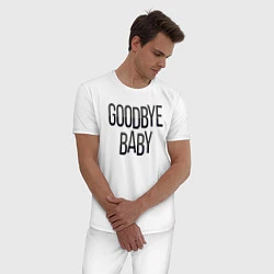 Пижама хлопковая мужская Goodbye, цвет: белый — фото 2