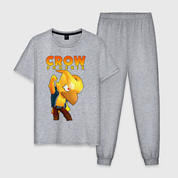 Пижама хлопковая мужская BRAWL STARS CROW PHOENIX, цвет: меланж