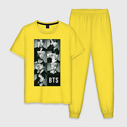 Пижама хлопковая мужская BTS, цвет: желтый