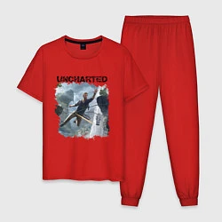 Пижама хлопковая мужская UNCHARTED, цвет: красный