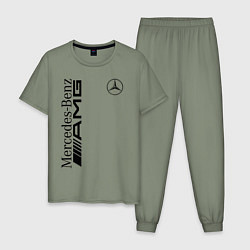 Пижама хлопковая мужская MERCEDES-BENZ AMG, цвет: авокадо
