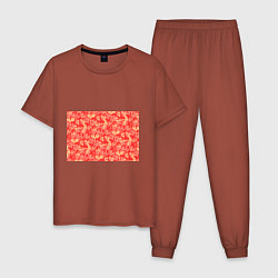 Пижама хлопковая мужская Оранжевый камуфляж цвета кирпичный — фото 1