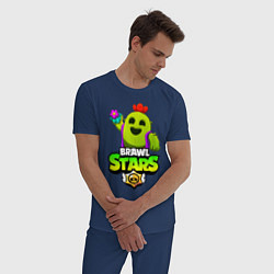 Пижама хлопковая мужская BRAWL STARS SPIKE, цвет: тёмно-синий — фото 2
