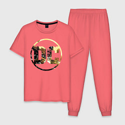 Пижама хлопковая мужская Sinestro, цвет: коралловый