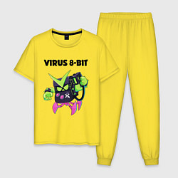 Пижама хлопковая мужская BRAWL STARS VIRUS 8-BIT, цвет: желтый