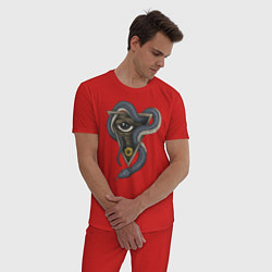 Пижама хлопковая мужская Иллюминаты, цвет: красный — фото 2