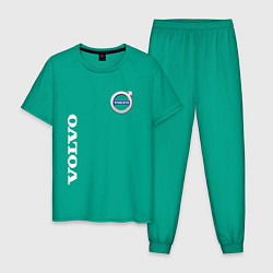 Пижама хлопковая мужская VOLVO, цвет: зеленый