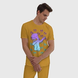 Пижама хлопковая мужская Fortnite,Marshmello, цвет: горчичный — фото 2