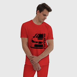 Пижама хлопковая мужская SUBARU Z, цвет: красный — фото 2