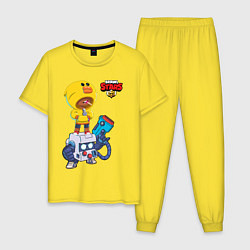 Пижама хлопковая мужская BRAWL STARS SALLY LEON, цвет: желтый