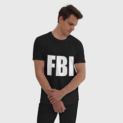 Пижама хлопковая мужская FBI, цвет: черный — фото 2