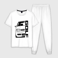 Пижама хлопковая мужская Volkswagen Golf Z, цвет: белый