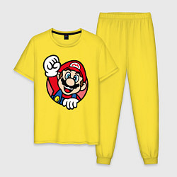 Пижама хлопковая мужская Mario, цвет: желтый